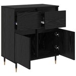 vidaXL Buffet Chêne noir 60 x 35 x 70 cm Bois d'ingénierie et fer