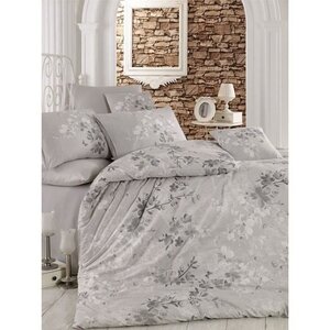 Parure de lit - housse de couette 220 x 240 + 2 taies d'oreiller 60 x 60 coton renforcé - Gris