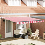 vidaXL Auvent Rétractable Rouge et Blanc 400 × 300 cm