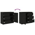 vidaXL Buffet avec tiroir chêne noir 71x35x65 cm bois d'ingénierie
