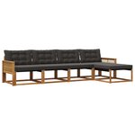 vidaXL Ensemble de canapés d'extérieur 5 pc Naturel et noir