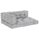 vidaXL Coussin de canapé sur palette 3 Pièces Gris tissu
