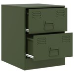 vidaXL Tables de chevet 2 Pièces vert 34 5x39x44 cm acier