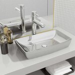 vidaXL Lavabo 71 x 38 x 13 5 cm Céramique Argenté