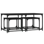 vidaXL Tables basses gigognes 3 Pièces noir bois d'ingénierie