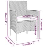 vidaXL Ensemble de bistro 5 Pièces Résine tressée et verre trempé Beige