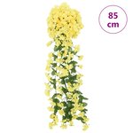 vidaXL Guirlandes de fleurs de Noël 3 Pièces jaune 85 cm