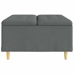 vidaXL Pouf de rangement avec coussin Gris foncé 80 x 80 x 45 cm tissu