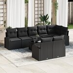 vidaXL Ensemble de canapés de jardin 9 pièces avec coussins beige poly rotin