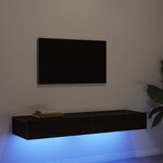 vidaXL Meubles TV avec éclairage LED 2 pièces Chêne noir 60 x 35 x 15 5 cm