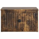 vidaXL Cabinet de chevet mural 2 Pièces Chêne fumé 33 x 34 5 x 20 cm