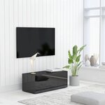 vidaXL Meuble TV Noir brillant 80x34x30 cm Bois d'ingénierie