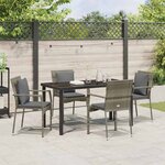 vidaXL Ensemble de salle à manger pour jardin 5 Pièces Gris Poly rotin