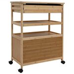 vidaXL Chariot de Cuisine avec Roues Naturel 59 5 x 36 x 82 cm Bambou