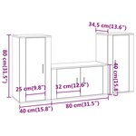 vidaXL Ensemble de meubles TV 3 Pièces Blanc Bois d'ingénierie