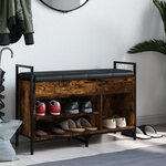 vidaXL Banc à chaussures chêne fumé 85 5x32x57 5 cm bois d'ingénierie