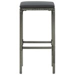 vidaXL Ensemble de bar de jardin 8 Pièces et coussins Résine tressée Gris