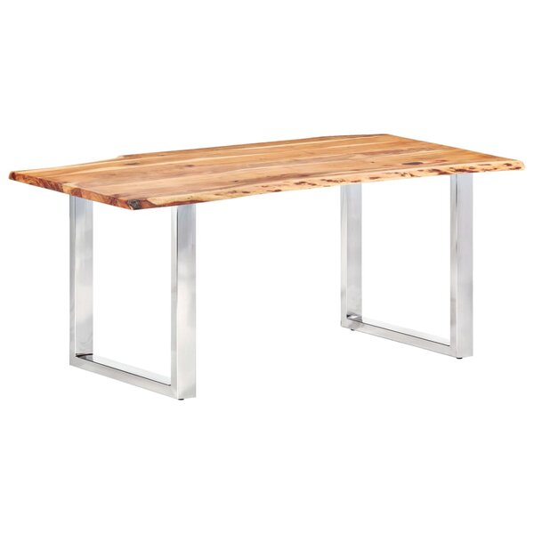 vidaXL Table à dîner à live edge Bois d'acacia massif 200 cm 3 8 cm