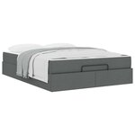 vidaXL Cadre de lit avec matelas avec matelas 2 Pièces Gris Foncé tissu