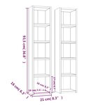 vidaXL Armoires à CD 2 Pièces Chêne marron 21x16x93 5cm Bois d'ingénierie