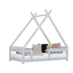 Lit cabane enfant TAHUKA 140 x 200 gris clair