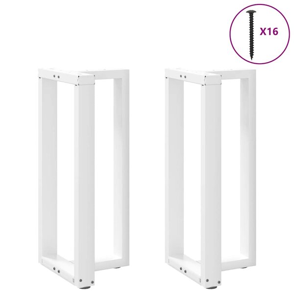 vidaXL Pieds de table de bar en T  2 pièces  blanc  40 x 35 x (90-91) cm  acier