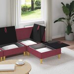 vidaXL Canapé modulaire avec rangement 4 Pièces Bordeaux Tissu