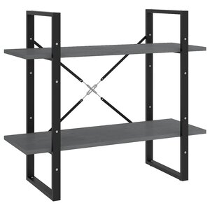 vidaXL Bibliothèque à 2 niveaux Gris 80x30x70 cm Bois de pin massif