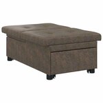 vidaXL Canapé-lit 3-en-1 Design rétractable Vert armée en simili cuir