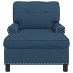 vidaXL Chaise longue avec coussin Bleu 91 x 157 x 91 cm tissu