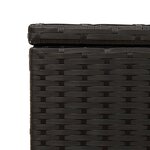 vidaXL Boîte de rangement de jardin et roues noir 190L résine tressée