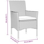 vidaXL Ensemble de 7 Chaises de Jardin Marron Rotin Poly