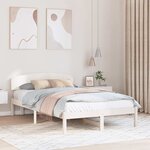 vidaXL Cadre de lit Blanc 120 x 200 cm Bois de pin massif