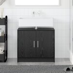 vidaXL Meuble sous lavabo Chêne noir 63x29x55 cm Bois d'ingénierie