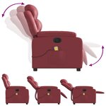 vidaXL Fauteuil de massage inclinable électrique rouge bordeaux