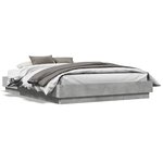 vidaXL Cadre de lit sans matelas gris béton 135x190 cm