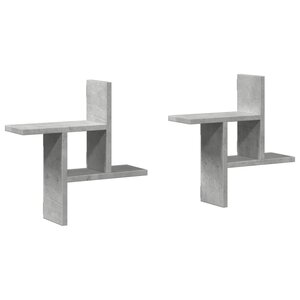 vidaXL Étagères murales 2 Pièces gris béton 38x12x38 cm bois d'ingénierie
