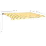 vidaXL Auvent manuel rétractable avec LED 500x300 cm Jaune et blanc