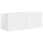 vidaXL Meuble TV mural Montage mural Blanc Brillant 60 x 31 x 29.5 cm