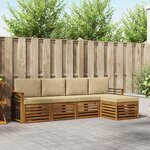 vidaXL Ensemble de canapés d'extérieur 5 pc Naturel et Beige