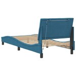 vidaXL Cadre de lit avec lumières LED bleu 90x190 cm velours