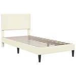vidaXL Cadre de lit Crème 90 x 190 cm Tissu en velours côtelé
