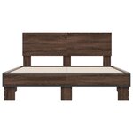 vidaXL Cadre de lit chêne marron 120x190 cm bois d'ingénierie et métal
