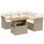 vidaXL Salon de jardin avec coussins 5 Pièces beige résine tressée