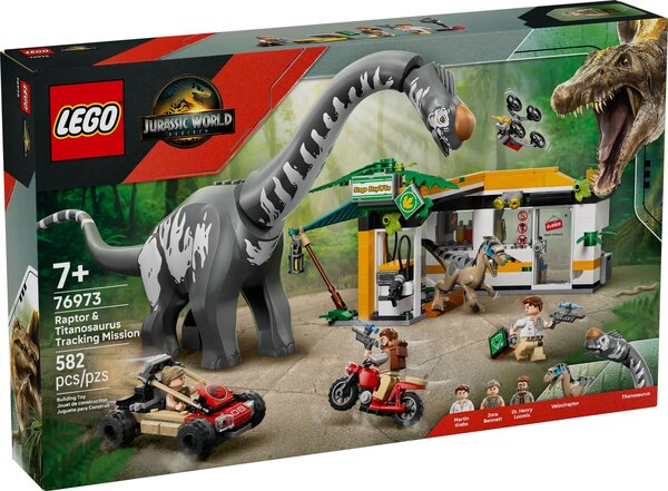 LEGO Jurassic World - La poursuite palpitante du vélociraptor et du titanosaure - 76973