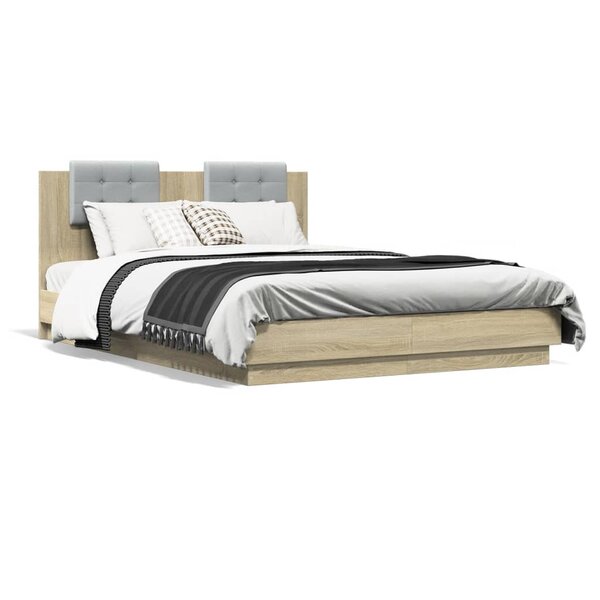 vidaXL Cadre de lit sans matelas chêne sonoma 150x200 cm