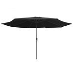 vidaXL Parasol de jardin avec mât en métal 390 cm noir