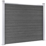 vidaXL Ensemble de panneau de clôture WPC 526x146 cm Noir