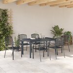 Ensemble de Salle à Manger de Jardin en 7 Pièces en Acier Anthracite vidaXL