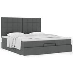 VidaXL Cadre de lit ottoman avec matelas gris foncé 180x200 cm tissu